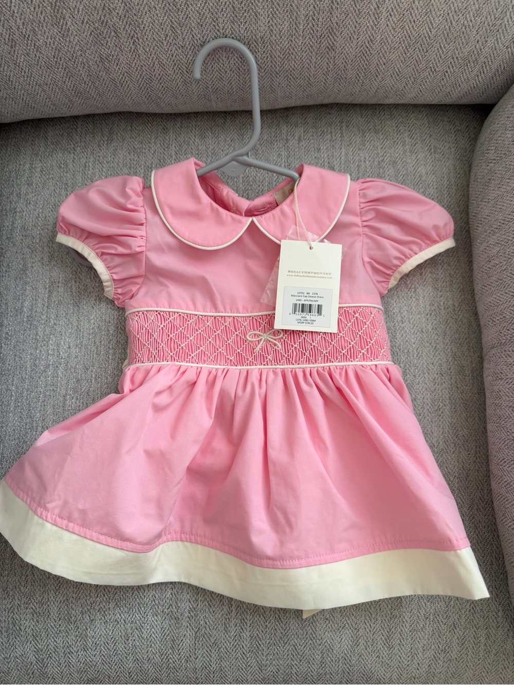 Classic Pink Smocked Girls' Dress (TBBC)
